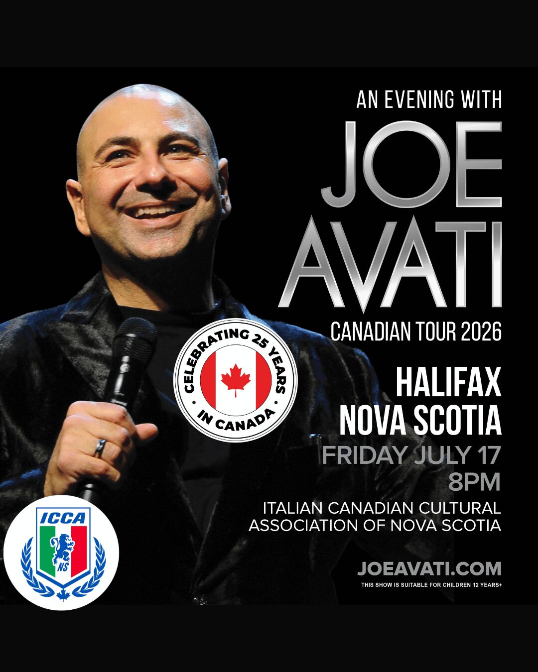 Joe Avati Comedy Show in Halifax – July 17 at the Italian Cultural Centre