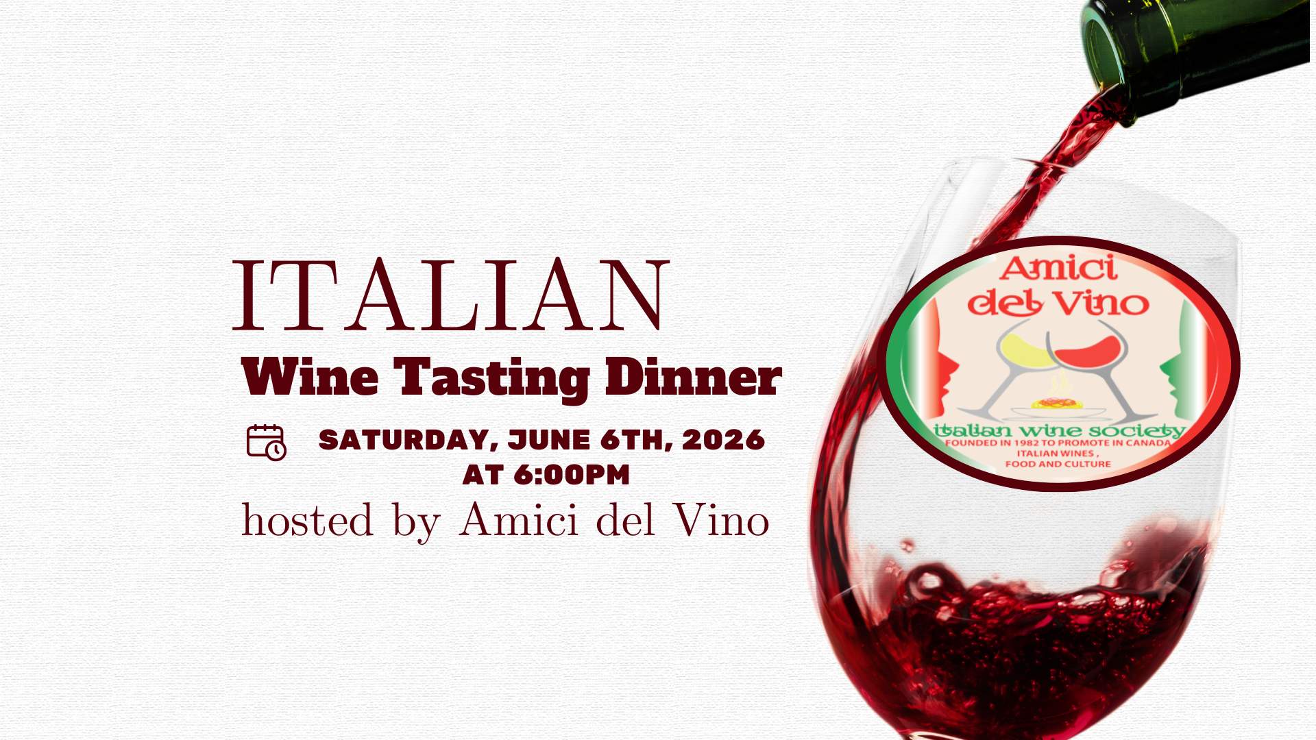 amici del vino wine tasting dinner